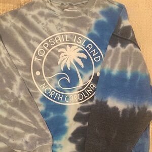 Topsail Island Kids Tie-Dye Sweatshirt - Blue and Gray